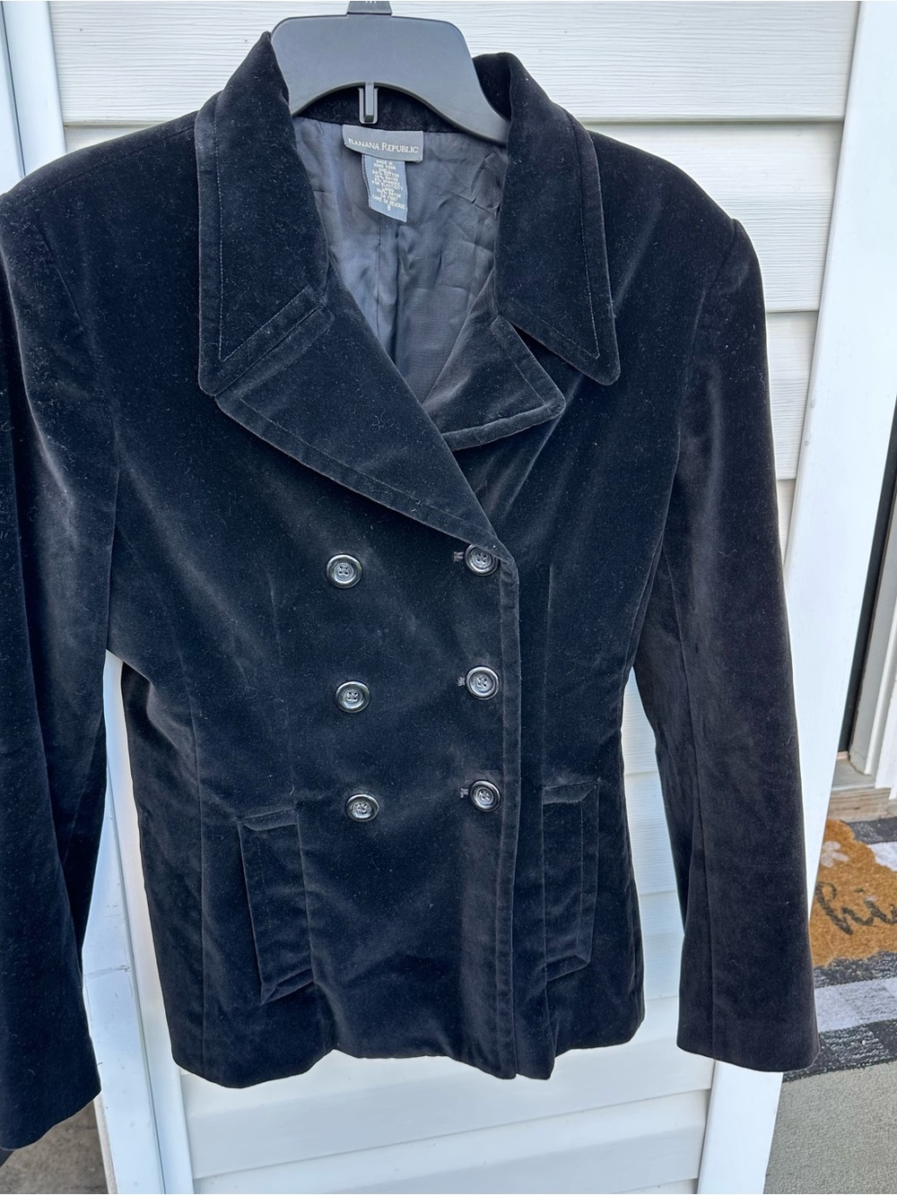 Banana Republic Black Double-Breasted Pea Coat - Picture 5 of 5